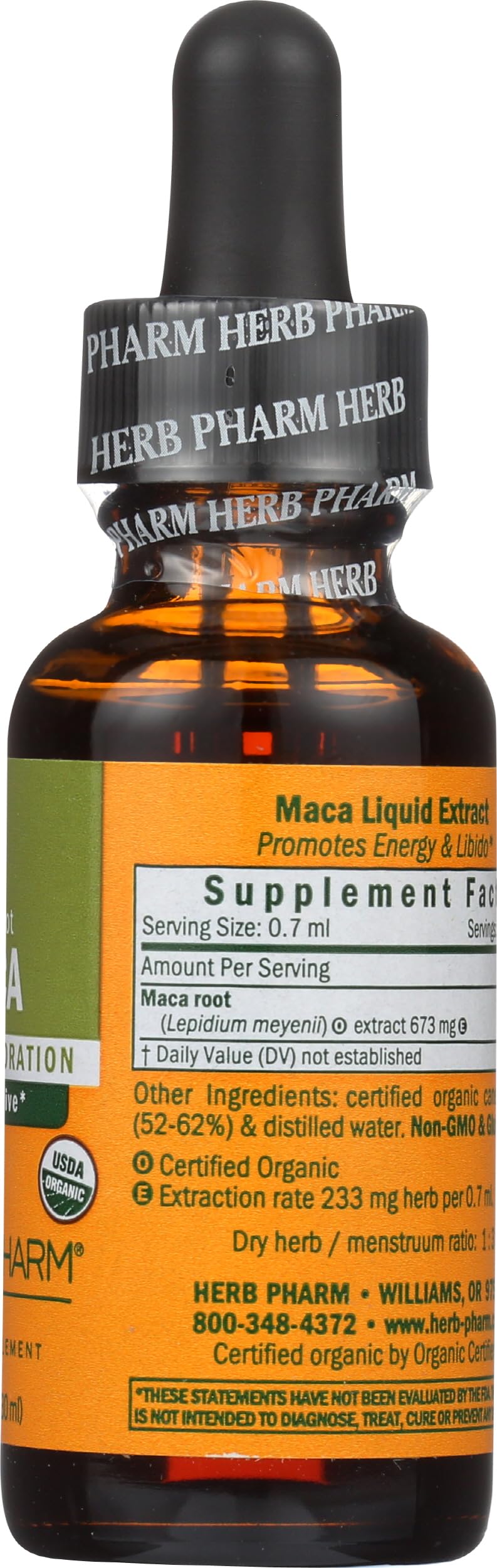 Herb Pharm Certified Organic Maca Liquid Herbal Extract 30ml | Traditionally Used for Menstrual Health, Sexual Stamina & Hormonal Balance | Herbal Food Supplement