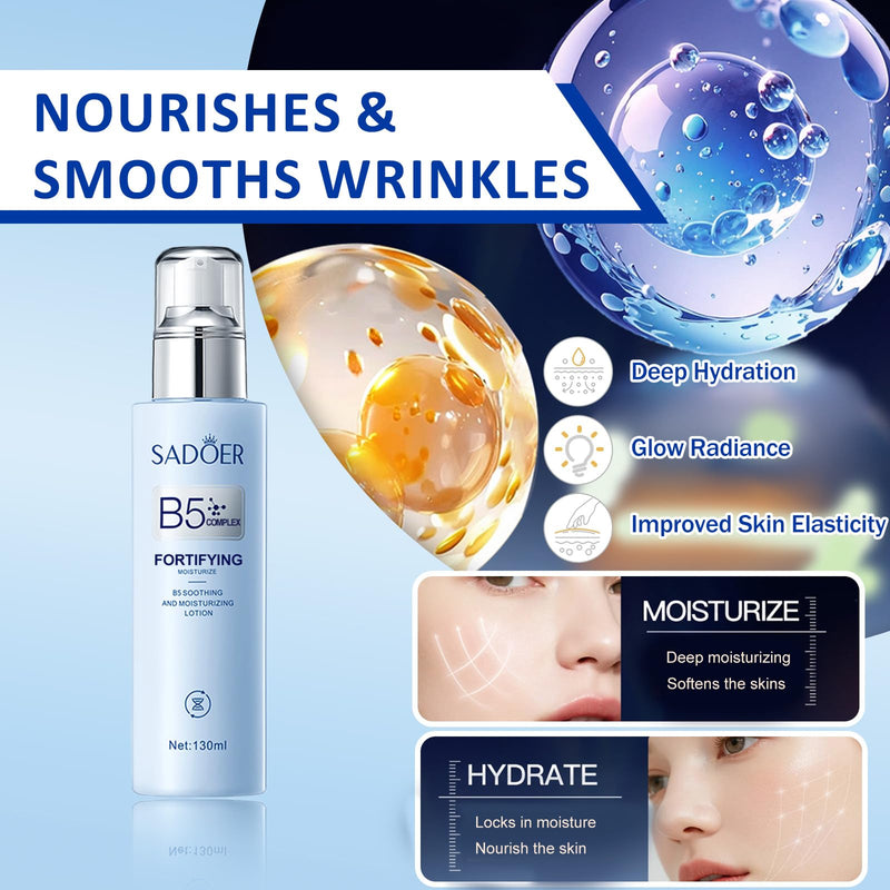 For SADOER B5 Vitamin Skincare Set, 6 Piece Barrier Repair Facial Kit, Hydrate Radiance Boost Anti-Aging,for All Skin, Self Care Gifts for Women Mom Wife Teen Girl for Valentine Christmas
