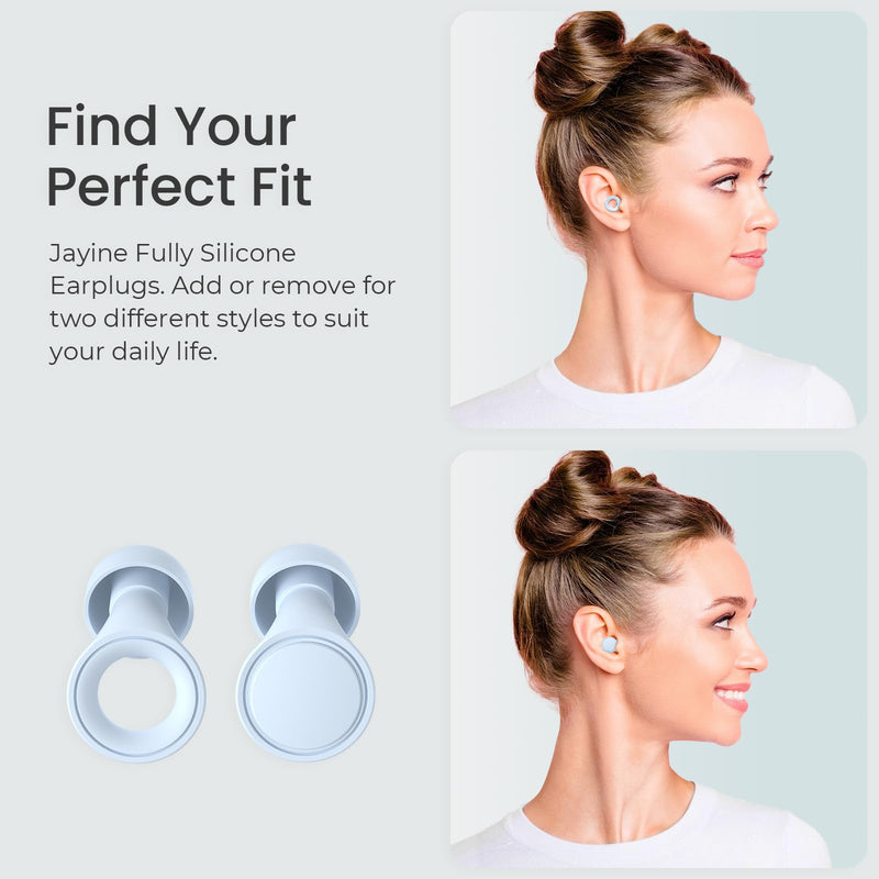 [Australia] - Jayine 2 Pairs of Earplugs for Sleeping, Soft Full Silicone Earplugs Noise Reducing 25dB, Reusable Hearing Protection Earplugs for Concert, Focus, Travel - 8 Ear Tips in S/M/L - Blue 