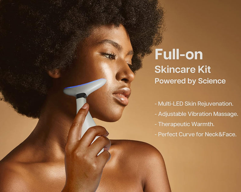 [Australia] - VRAIKO Lily Neck Face Massager, Face Sculpting Tool, Skin Rejuvenation Device with Thermal, Triple Action LED and Vibration, for Anti-Aging, Lifting and Tightening Sagging Skin (Pearl White) Pearl White 