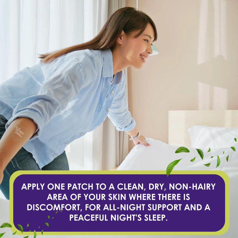 Relief Night Patch - 8 Pack Arnica, White Willow Bark, Melatonin, Ashwagandha for Soreness for Sleep Patches for Women and Men Pain - Night 8 Count (Pack of 1)