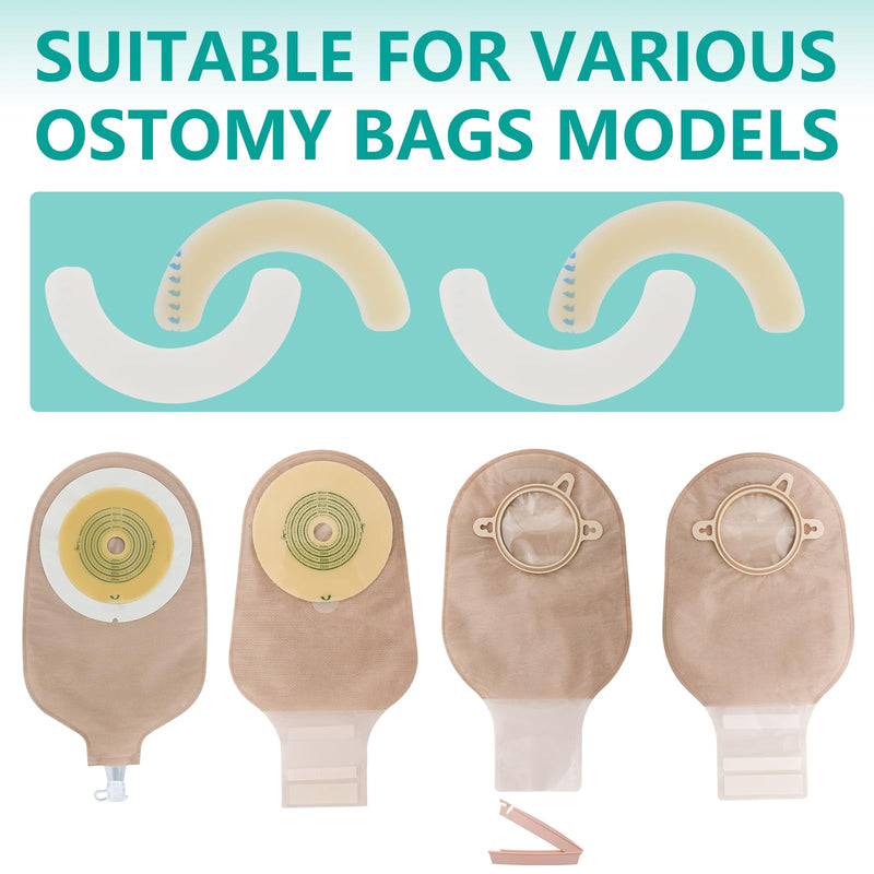 [Australia] - Ostomy Barrier Strips [Pack of 20], Elastic Barrier Strips for Colostomy Bags, Latex-Free Skin Barrier Strips,Hydrocolloid Ostomy Extenders,Waterproof Half Rings for Sealing Ostomy Bag 