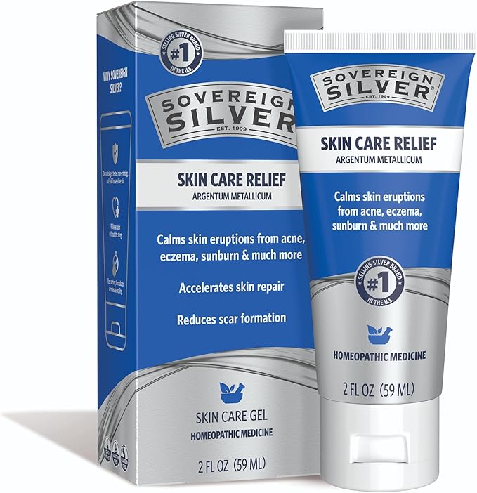 [Australia] - Sovereign Silver Natural Healing Gel Skin Care - Argentum Metallicum Topical Gel, Ointment for Razor Burn, Sunburn, and Redness Support, Dermatologist Tested - 2 fl oz (59 mL) 2 Ounce (Pack of 1) 