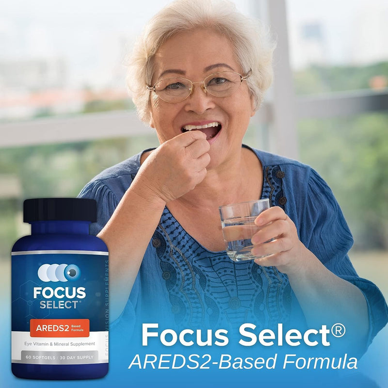 Focus Select AREDS2-Based Eye Vitamin Supplement with Low-Zinc, 120 Count | Lutein and zeaxanthin vision supplement for macular support, doctor-developed, safe for smokers, made in USA, 60-day supply 60 Count (Pack of 2)