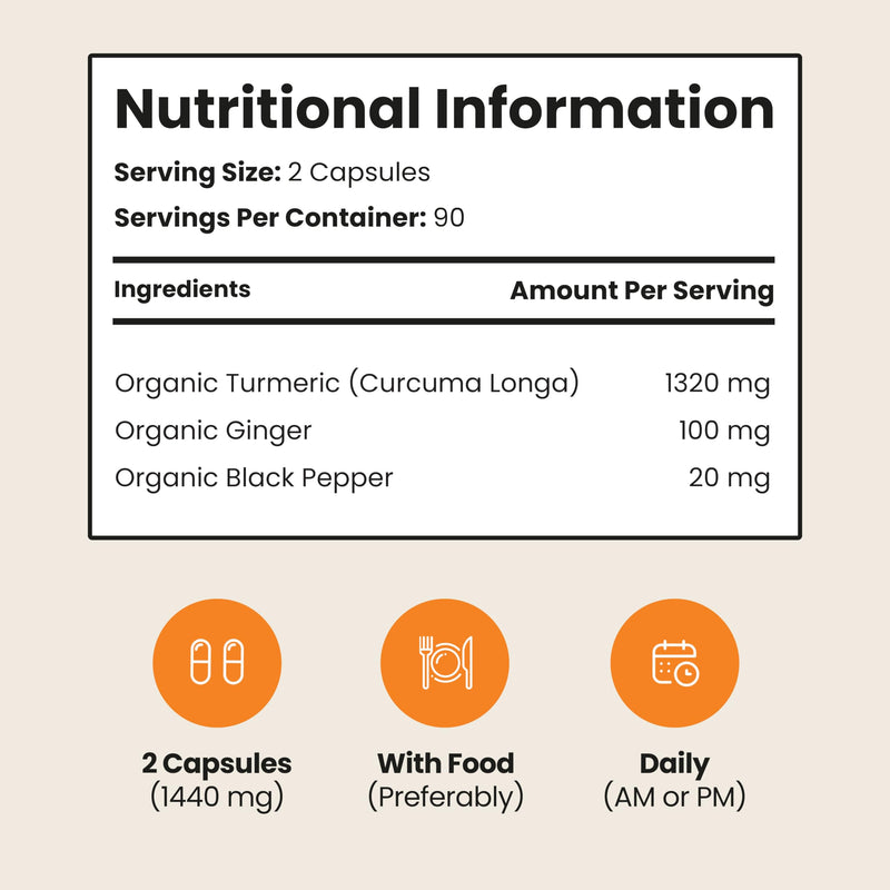 Turmeric and Black Pepper Capsules | 1440mg Dose | 180 Tablets | 3 Month Supply | 2 A Day | Herbal Supplements | High Strength Curcumin | VitaBright Organic Tumeric Supplement 180 count (Pack of 1)