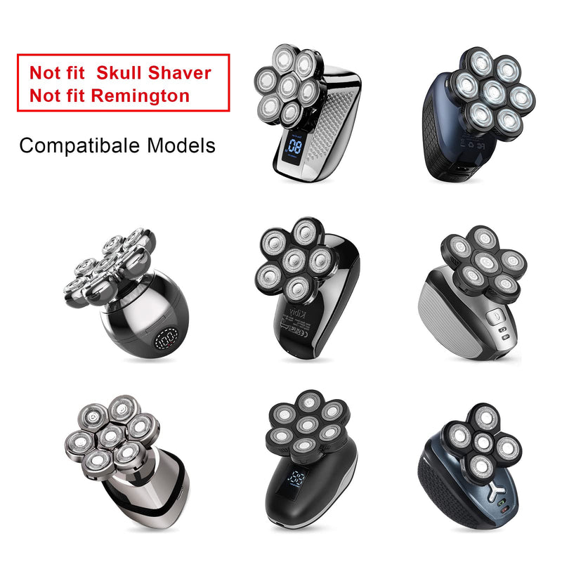 Head Shaver Replacement Heads,Head Shaver Replacement Blades, Head Shavers for Bald Men,Head shavers for Men, Stainless Steel Rotary Blades for Electric Head Razor (silver6) Silver6