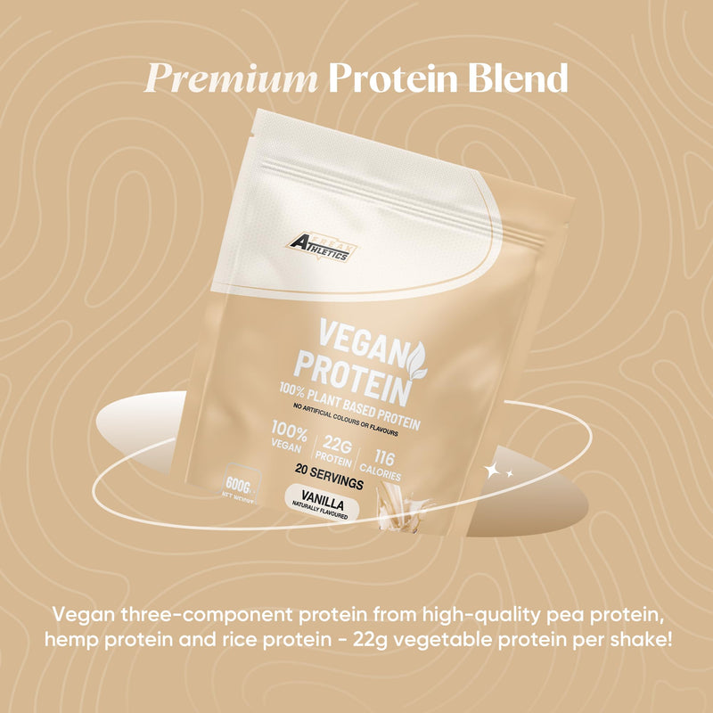 Freak Athletics Vegan Protein Powders - Plant Based Vegan Protein Powder 600g Soy Free Protein Powder (Vanilla)