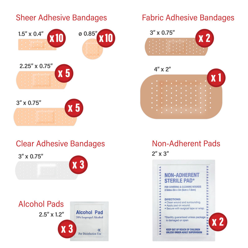 [Australia] - 500 Piece Mini First Aid Kit for Home, Car, Office, Outdoors, Travel Size Small First Aid Kits with Adhesive Bandages and Pads - Bulk First Aid Supplies in Compact & Lightweight Case (12 Pack) 500 Pieces [12 Pack] 