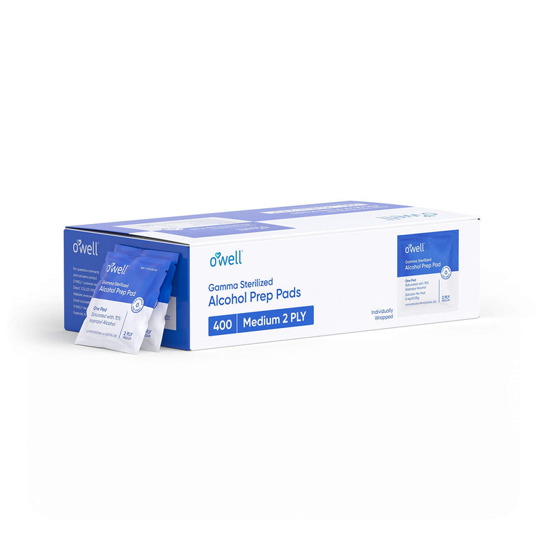 [Australia] - Alcohol Wipes, 400 Count | Medical & Professional Sterile Alcohol Prep Pads | Individually Wrapped 2-Ply Antiseptic Alcohol Pads Great for First Aid Kits & Personal Use 400 Count (Pack of 1) 