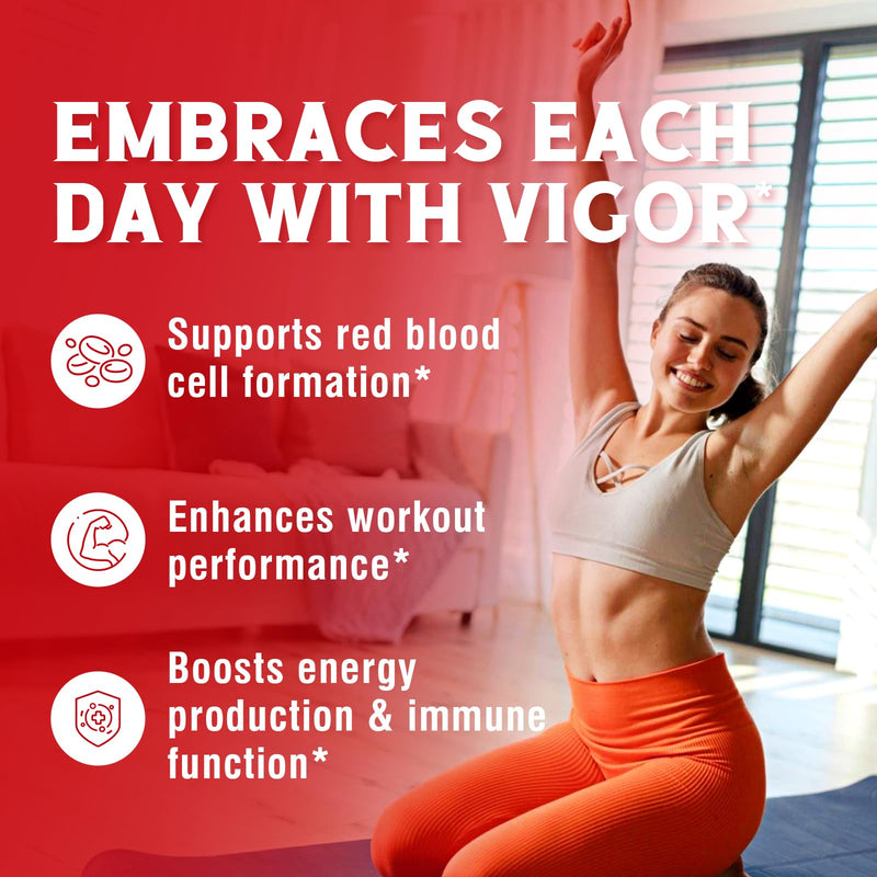 Vitalibre Iron Complex Supplement 60 Capsules & 6 in 1 Magnesium Complex Supplement 120 Capsules, Non-GMO, Gluten Free