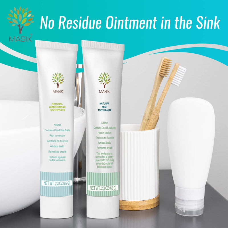 [Australia] - Masik Lemon Grass Natural Toothpaste is formulated for Sensitive Teeth. SLS-Free and Non-Fluoride with Dead Sea Salt to Gently Clean and Whiten Your Smile While Refreshing Your Breath - Pack of 3 