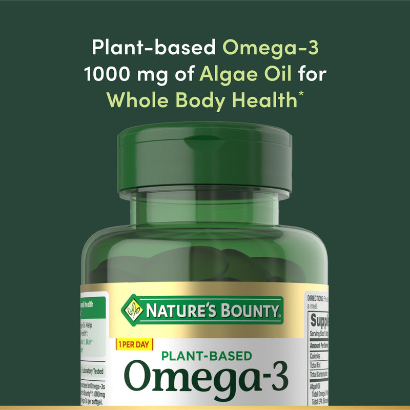 [Australia] - Nature's Bounty Omega 3, Plant-Based Omega 3 Fatty Acid Supplement, 520mg, Supports Whole Body Health Including Heart, Skin, Joint, 30 Vegetarian Softgels, Fish Oil Alternative 30 Count (Pack of 1) 