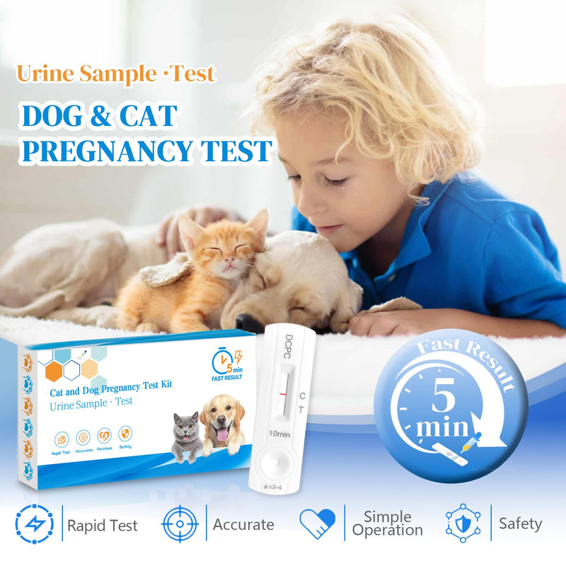 At-Home Dog & Cat Pregnancy Test Kit - Urine Detection for Early Pregnancy Confirmation, Fast 5-10-Min Results, 98.8% Accurate, Non-Invasive & Stress-Free 1 Pack