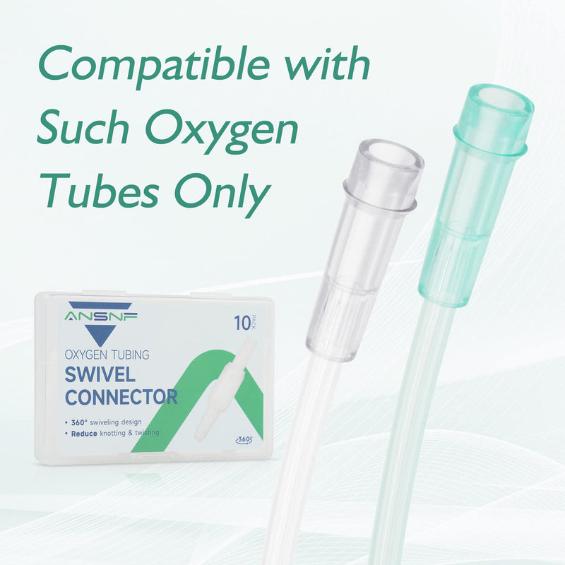 [Australia] - Oxygen Tubing Connector, 360° Rotation Cannula Connector Oxygen Connector Avoid Tangles, Tubing Swivel Connector O2 Connector (White-10pack) White-10pack 
