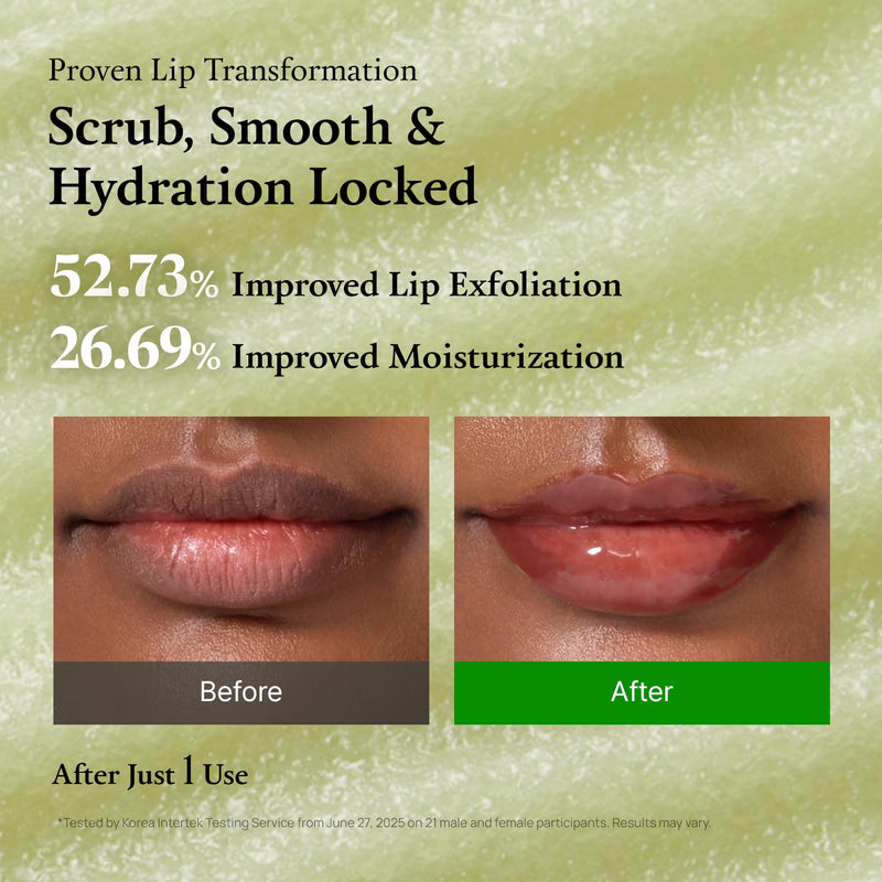 [Australia] - FULLY Green Tomato Smoothie Sugar Lip Scrub, Gentle Lip Exfoliator with Organic Sugar & Tomato Seed Oil for Smooth, Hydrated Lips, Vegan Daily Lip Polish for Dry, Flaky Lips, Korean Skincare, 0.42 oz 