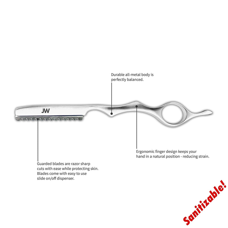 [Australia] - JW Professional Hair Styling Thinning Texturizing Cutting Feather Razor + 5 Replacement Blades 