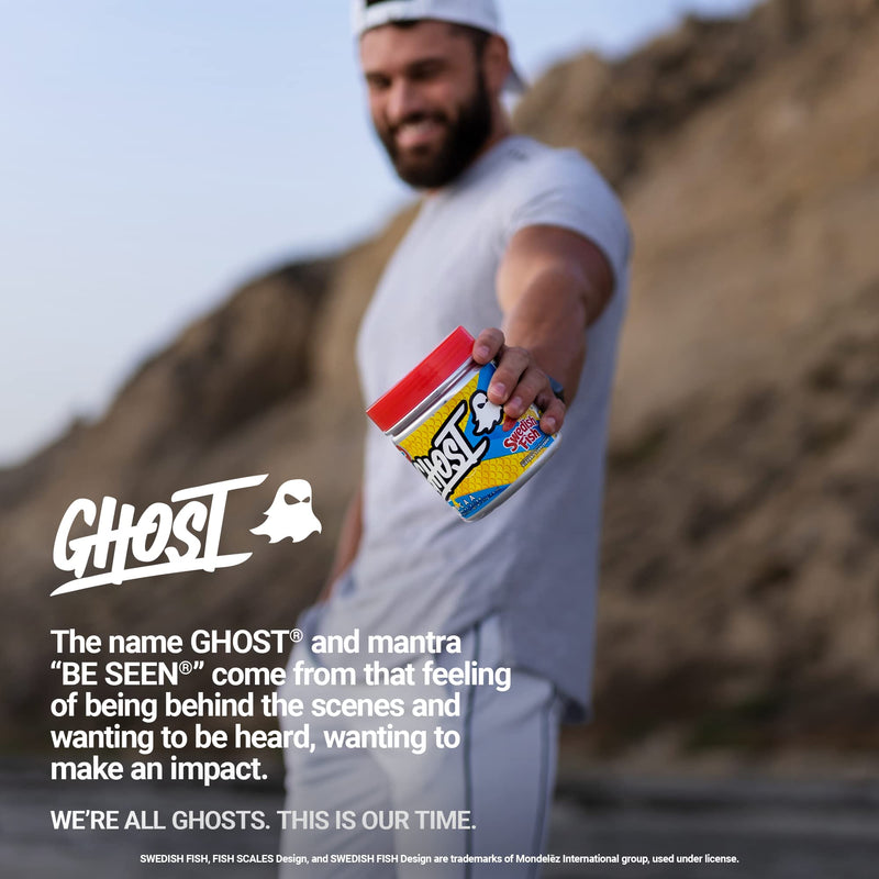 [Australia] - GHOST BCAA Powder Amino Acids Supplement, Sour Patch Kids Blue Raspberry - 30 Servings - Sugar-Free Intra, Post & Pre Workout Amino Powder & Recovery Drink, 7G BCAA 