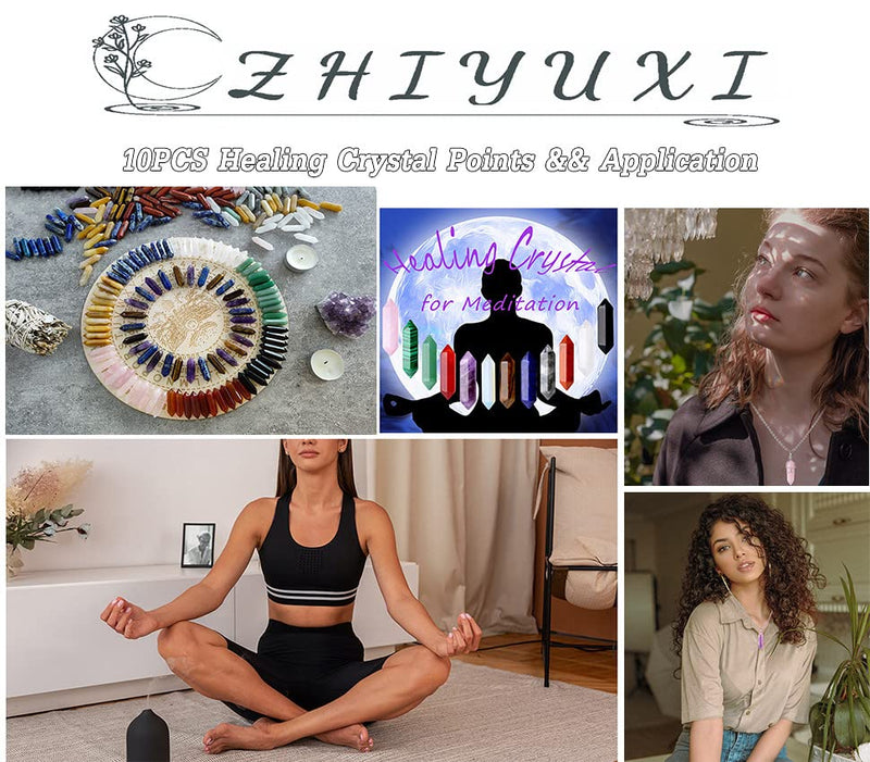 [Australia] - ZHIYUXI Obsidian Crystal Gemstones Points Healing Crystals Black Obsidian Crystal Wand Obsidian Stone Black Stones Tumbled Polished Energy Reiki Stones Meditation Yoga Decor Gifts 10 Pcs E # Obsidian 