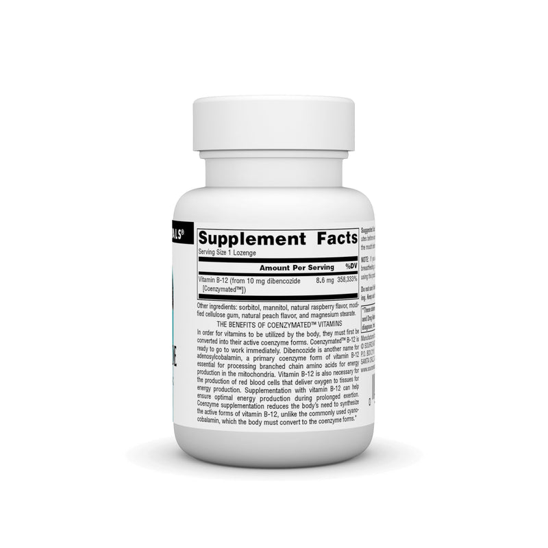 Source Naturals Athletic Series Dibencozide Coenzymated B-12, 60 Lozenges | Rasberry Flavored | Coenzymated™ for optimal absorption*