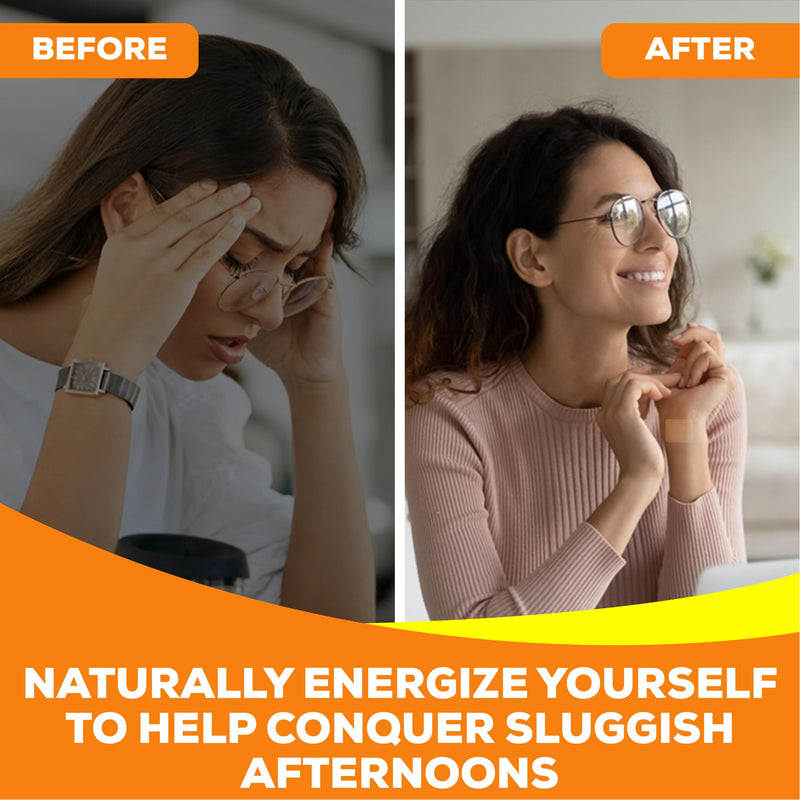 Energy Patch for Adults Men Women Topical Daily Wellness Awake B12 Patches Sustained Natural Ingredients Boost Time-Released Formula Long-Lasting Skin Travel Friendly 72 Pack