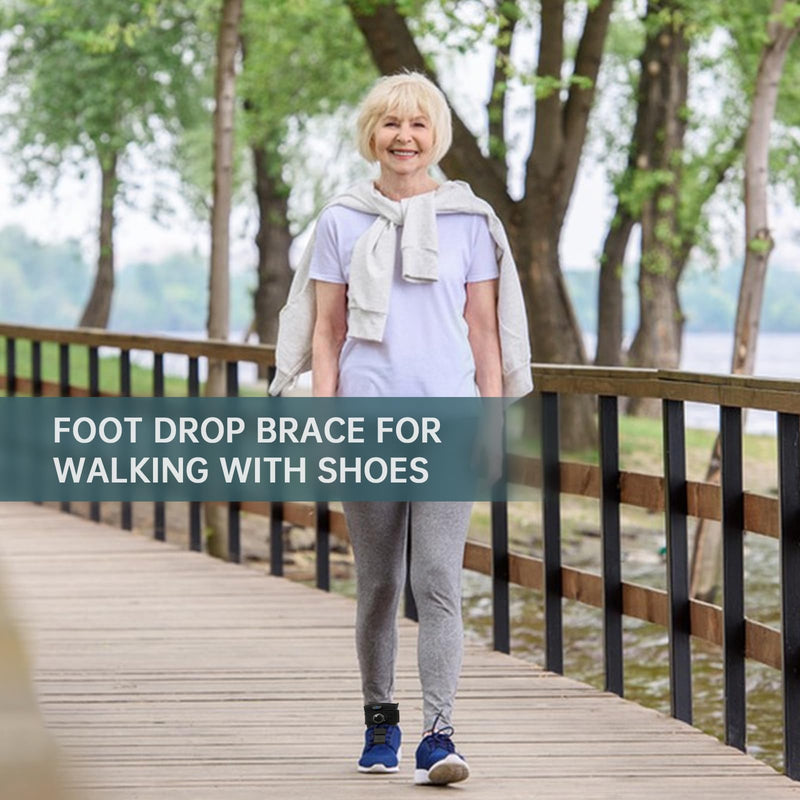 Drop Foot Brace with Reel-Adjust Dorsiflexion Assist, AFO Foot Drop Brace for Walking with Shoes, Ankle Support for Supination,Plantar Fasciitis,Peroneal Achilles Tendonitis,Stroke,Men/Women