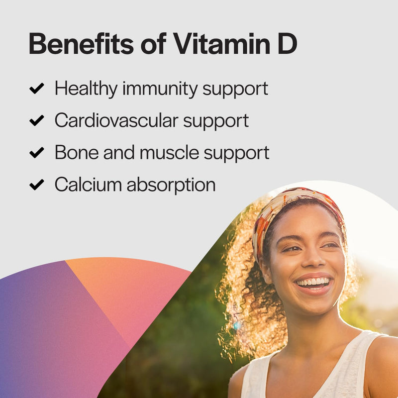 PureFormulas Vitamin D3 1,000 IU 25 mcg - Premium Vitamin D Supplement for Healthy Bone Formation, Teeth, Cardiovascular Health, and Immune Support Non-GMO - 100 Count Tablets 100 Count (Pack of 1)