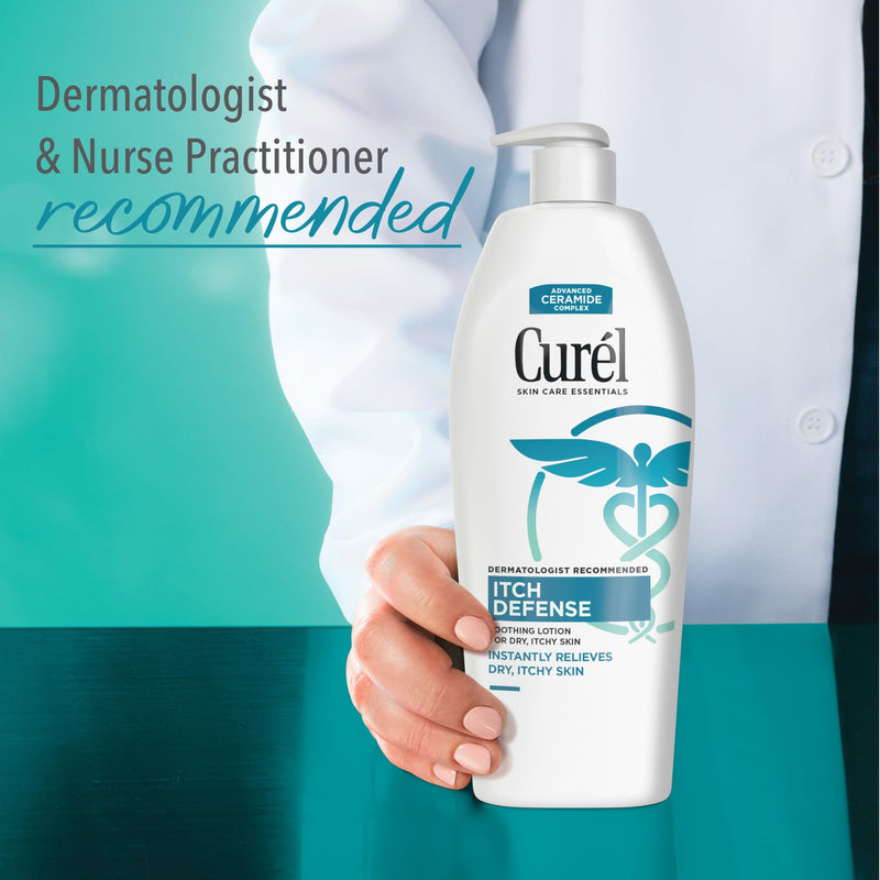 Curel Itch Defense Calming Body Lotion, Moisturizer for Dry, Itchy Skin, Body and Hand Lotion, with Advanced Ceramide Complex, Pro-Vitamin B5, Shea Butter, 13 Oz | Soothes Itchy Skin, Prevents Eczema Flare-Ups, Ceramide Moisturizer, Fragrance-Free, Der...