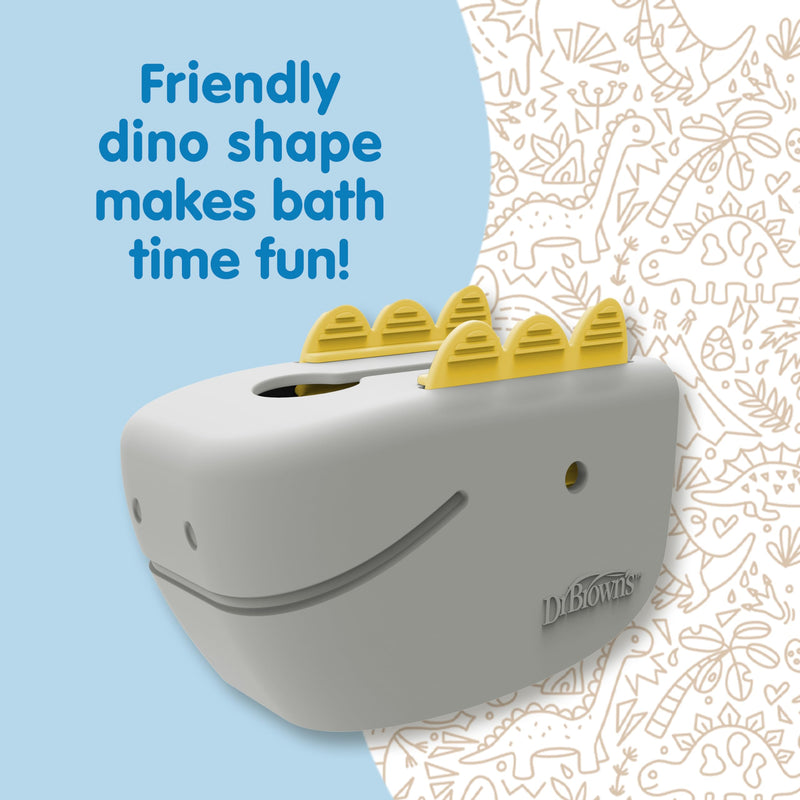 [Australia] - Dr. Brown’s CleanUp Dino-Soft Baby Bath Spout Cover, Soft and Safe on Tub Faucet, Toddler Bathtub Safety for Kids, BPA Free, Certified Plastic Neutral 