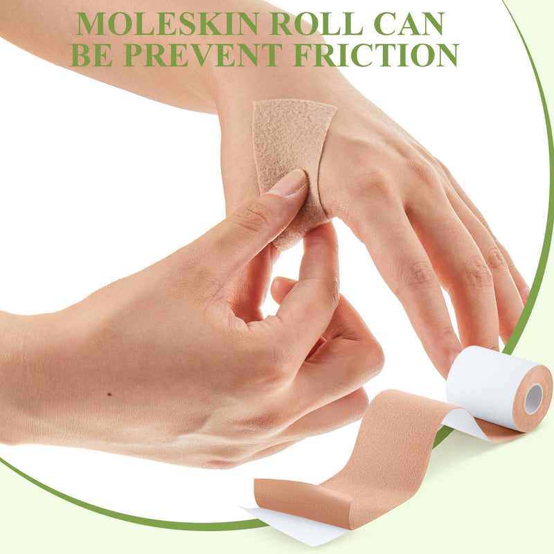 [Australia] - TrelaCo 3 Rolls Moleskin Tape Moleskin Roll Moleskin Adhesive Pads Soft Cotton Adhesive Moleskin Tape Soft Plush Moleskin Skin Patch for Feet, Skin, Shoes, Body(3 Inch x 5 Yards) 3 Inch x 5 Yards 