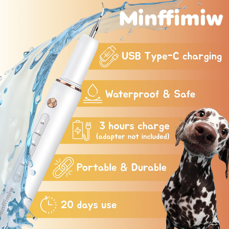 [Australia] - Dog Plaque and Tartar Remover - Electric Plaque Remover for Teeth with 5 Modes, LED Light, Safe Tooth Cleaner Dog Teeth Cleaning Kit Dental Care Tool for Pets 