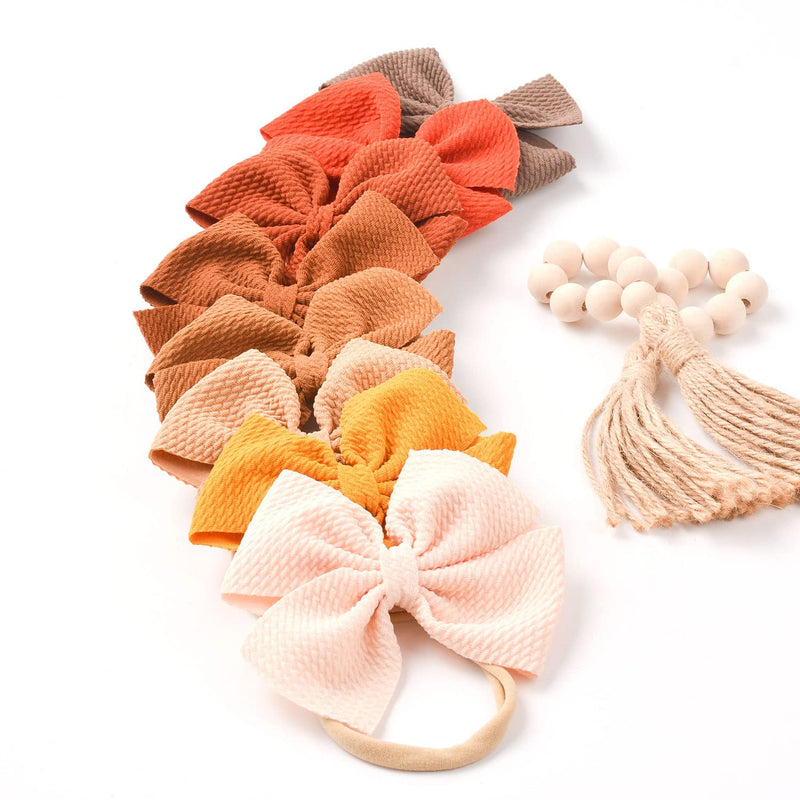 Prohouse 40 PCS Big Bows Baby Nylon Headbands Hairbands Hair Bows Elastics for Baby Girls Newborn Infant Toddler Child Hair Accessories Multi-colored-40 Colors