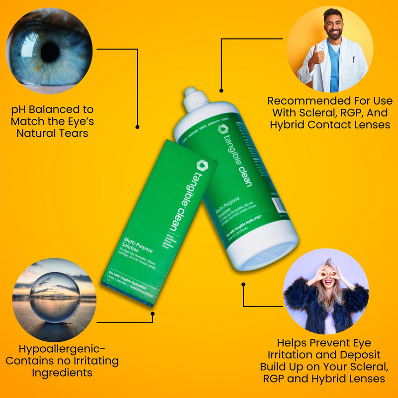 [Australia] - Tangible Clean Multi-Purpose Contact Lens Solution for Scleral and Gas Permeable Contact Lenses, with Lens Case, 12 Fl Oz 12 Fl Oz. 