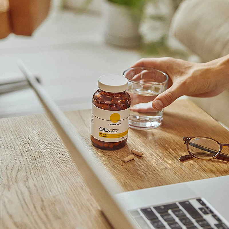 Cannaray CBD Capsules, 600mg | Immunity Support & Reduce Tiredness with Vitamin D3, Vitamin C and Zinc | Vegan & THC-Free (60 Capsules)