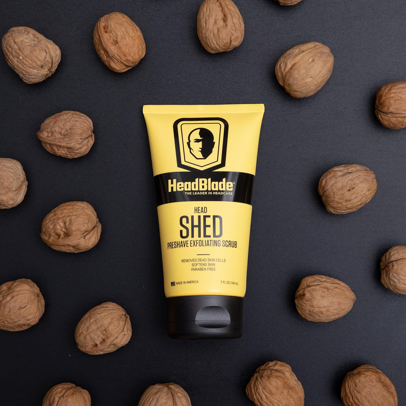 [Australia] - HeadBlade HeadShed Men's Exfoliating Scrub - 5 oz - Face Wash & Cleanser - Removes Dead Skin and Preps for Great Shave 