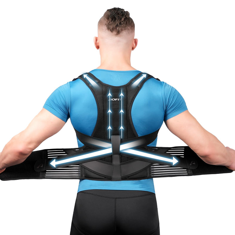 [Australia] - Back Brace Posture Corrector for Men and Women-Adjustable And Lightweight Improve Posture Back Brace for Upper and Lower Back Pain Relief-Scoliosis, Hunchback and Spine Correction Large 