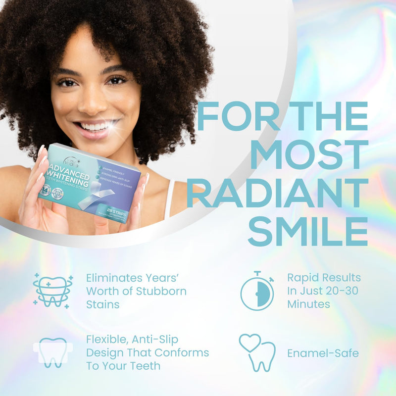 [Australia] - Venus Visage Teeth Whitening Strips 28 White Strips (14 Pack), Dental Kits, Teeth Whitening Strip Kit, Reduced Sensitivity White Strips Teeth Whitening, Whitening Strips Kit (Mint) 
