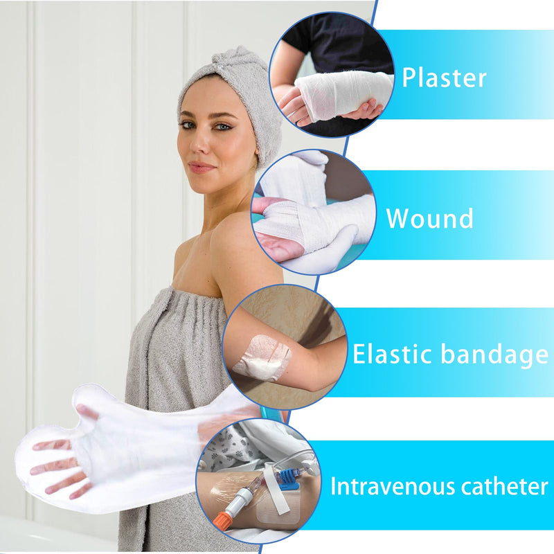[Australia] - 1 piece plaster protection waterproof arm, adult bandage protection arm shower protection, medical consumables for plaster protection, reusable, keeps wound dressings on the arms dry, unisex 