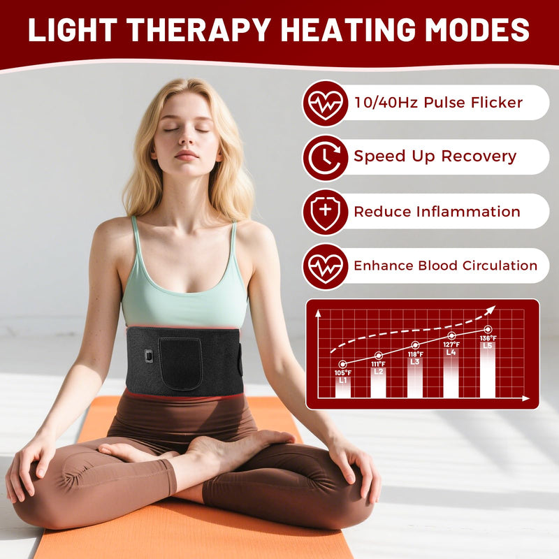 [Australia] - Red Light Therapy for Body, 140 LEDs Infrared Light Therapy for Shoulder Waist Muscle, Upgraded 3 in 1 Led Beads, 660nm Red Light & 850nm Near Infrared Light Therapy Belt 