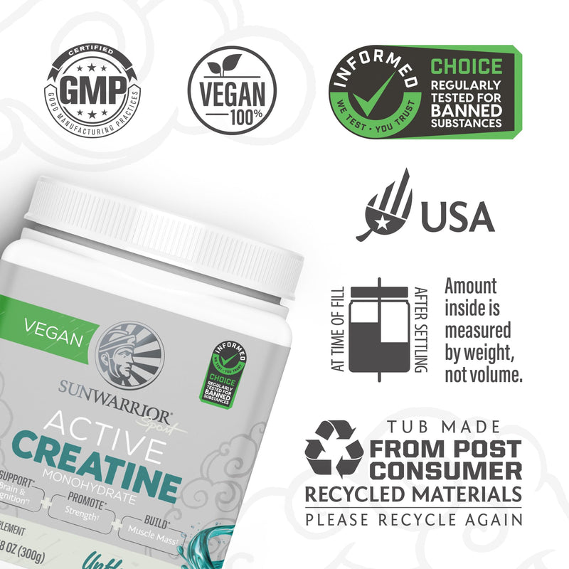 [Australia] - Creatine Monohydrate Powder Micronized PreWorkout Recovery Supplement | Support Muscle Building Strength Training Cognition | Vegan & Keto Friendly Easily Mixes (60 Serving) Unflavored Active Creatine 60 Servings (Pack of 1) 