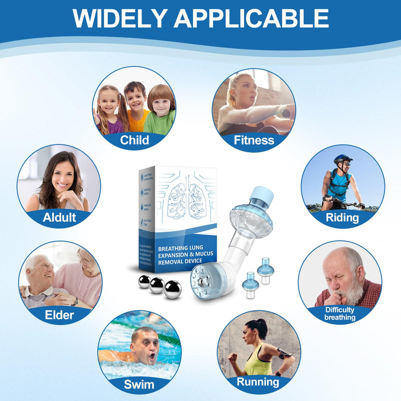 [Australia] - Breathing Trainer, Non-Measuring Exerciser, FSA and HSA Eligible Portable Breathing Training Device with 2 Filters to Develop Respiratory Muscles and Strengthen Capacity 
