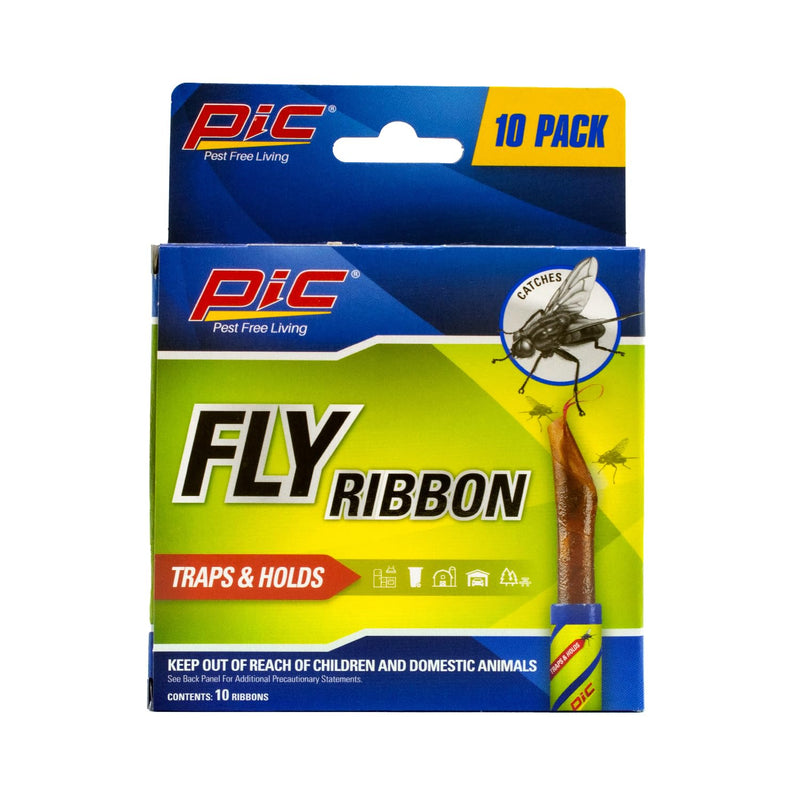 [Australia] - PIC FR10B 69060216325 Fly Ribbons Fruit Fly Traps for Indoors and Outdoors, Bug Trap for Winged Insects, Set of 10 