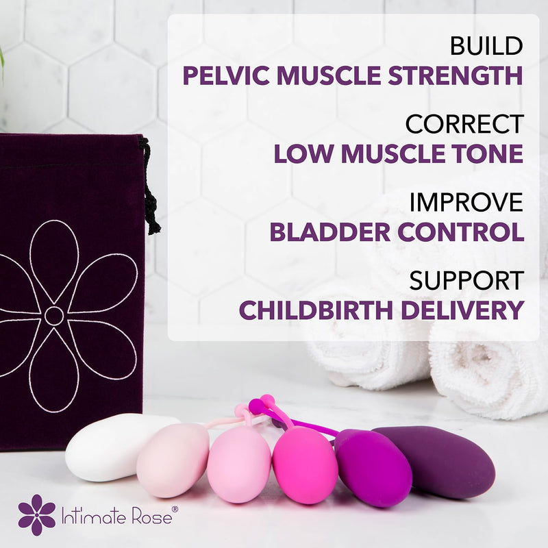 [Australia] - Kegel Exercise System - Pelvic Floor Exercises - Set of 6 Premium Silicone Kegel Exercise Weights & Control with Training Kit for Women: Beginners & Advanced (Pack of 1) Basic Kegel Set 