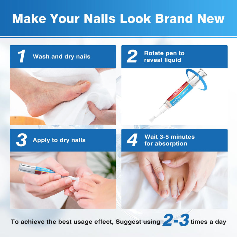 Toenail Fungus Treatment Extra Strength - DR.RAPID Toenail Fungus Treatment Pen with 25% Undecylenic Acid & Tolnaftate, Ideal for Fungus Treatment for Damaged Nails & Fingernails 5ml/0.18FLOZ 3Pcs 1 Fl Oz (Pack of 3)