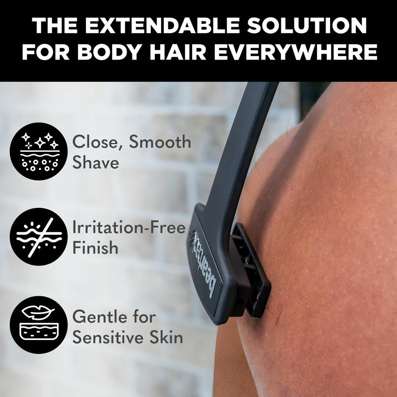 Bearback Back Shaver for Men – DIY Razor with Pivoting Triple Blades & Folding Handle – Wet or Dry Back & Body Hair Removal