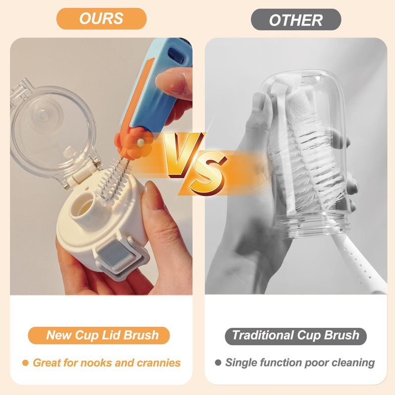 [Australia] - 3 in 1 Cup Lid Gap Cleaning Brush Set, Bottle Cleaning Brush Multifunctional Bottle Cleaner Brush Home Kitchen Cleaning Tools, 3PCS 3pcs Mix 