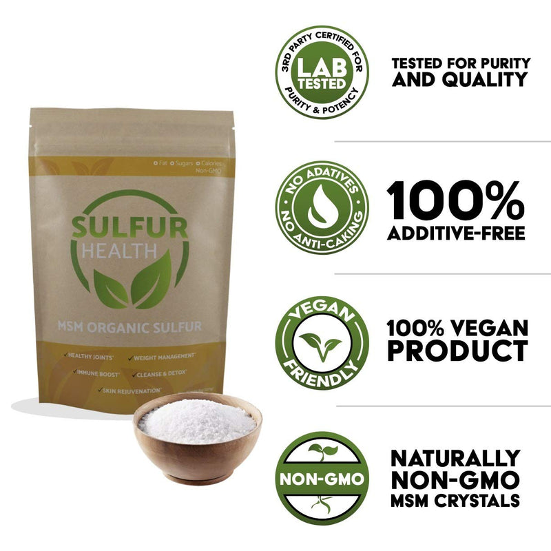 [Australia] - MSM Organic Sulfur - 99.9% Pure MSM Supplement - Lab-Tested & Certified (1 Pound) 1 Pound (Pack of 1) 