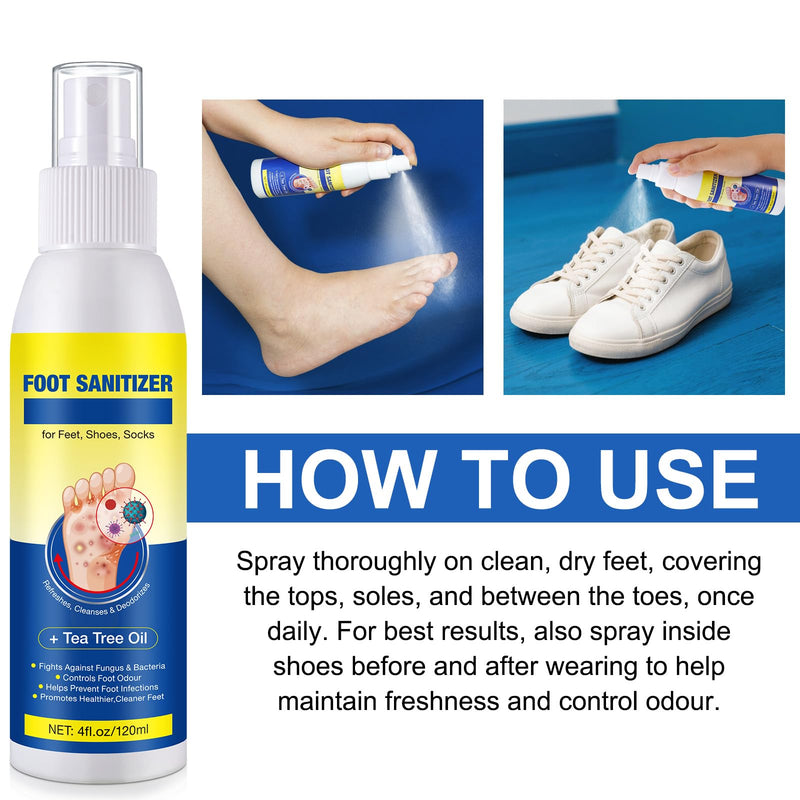 [Australia] - Tea Tree Oil Foot Spray, Clear Foot Spray, Keeps Feet and Shoes Fresh, TeaTree Oil Spray for Foot (120ml/4.06 oz) 