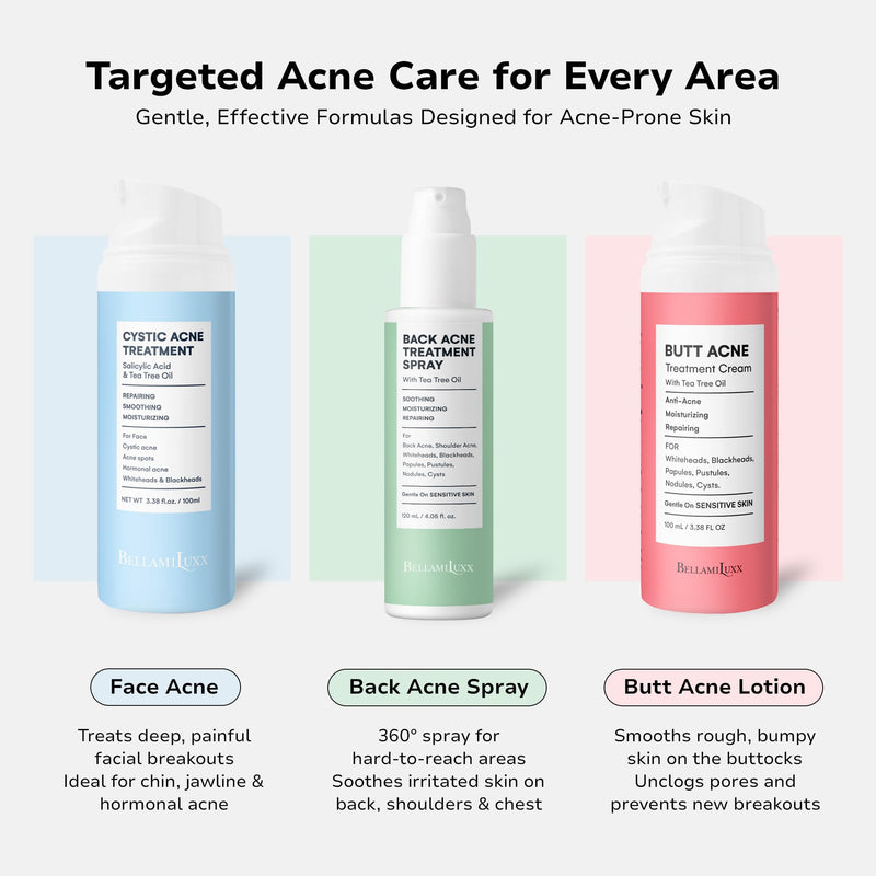 [Australia] - Back and Body Acne Treatment Spray: 2% Salicylic Acid & Tea Tree Oil Bacne Spray for Clear, Soothe & Moisturize - Effective for Men, Women, Teens with Back, Shoulder, Arm, and Chest Acne 4.06 Fl Oz (Pack of 1) 