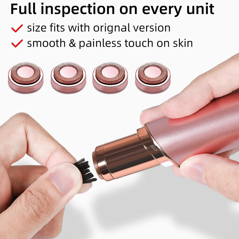 [Australia] - Facial Hair Remover Replacement Heads Gen 1 for Finishing Touch Flawless Facial Hair Removal,Effective Compatible with Flawless Shaver Tool for Women 18K Gold-Plated Rose Gold, 6 pcs,As Seen On TV. 6 Pcs Golden 