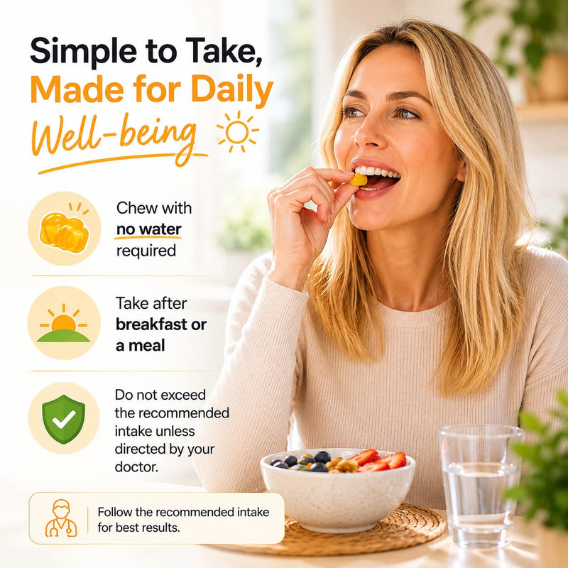 Sunvit-D3 Lemon Vitamin D3 Gummies 2000IU - Vitamin d for Adults & Menopausal Women | Alleviating Back & Muscle Discomfort | Chewable Vitamin D Gummies Suitable for Ages 11 & Above